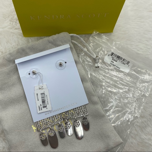 KENDRA SCOTT Emmet Statement Earrings in Silver Filigree NWT - Picture 9 of 13
